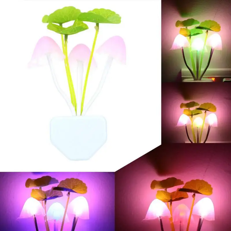 LED Mushroom Night Lights US EU Plug Romantic Colorful Bulb Bedside LED Atomsphere Lamp Home Illumination Decoration Decor Gift