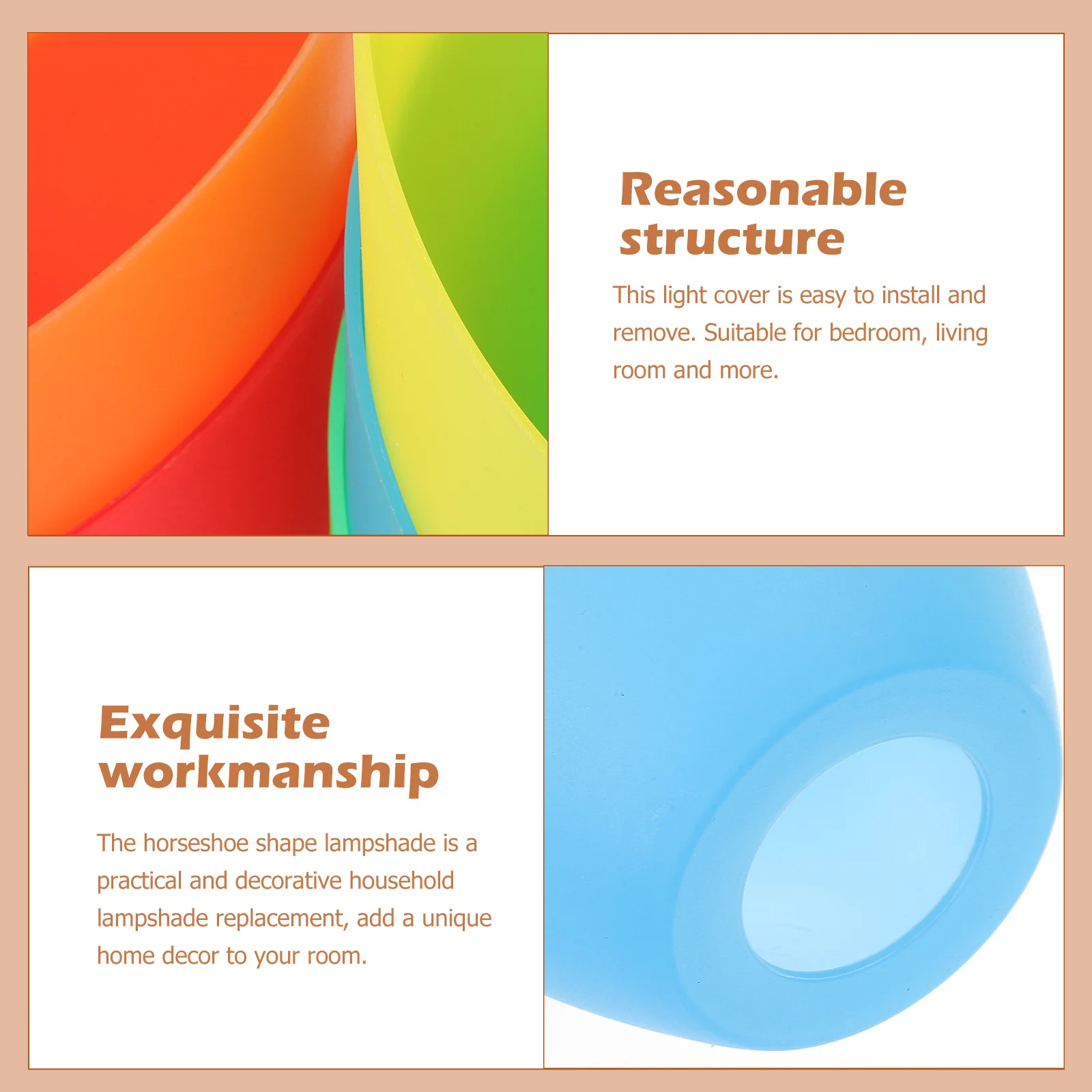 

5Pcs Premium Horseshoe Shape Lampshade Plastic Cover Easy Install Home Decoration Plastic Lamp Shade Inclined Head Lampshade