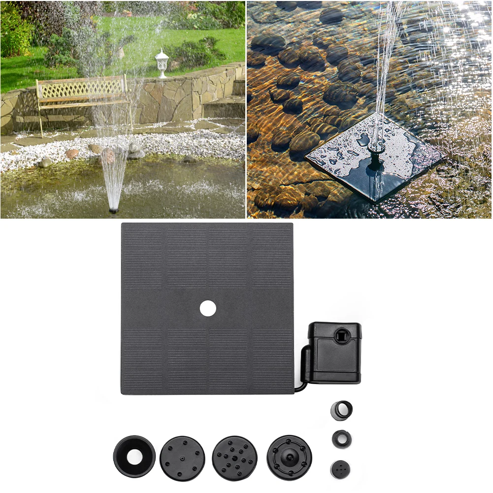 

1.4W Solar Bird Bath Fountain Pump with Nozzle Solar Powered Water Fountain Pump 180L/H for Garden Ponds Pool Fish Tank Aquarium