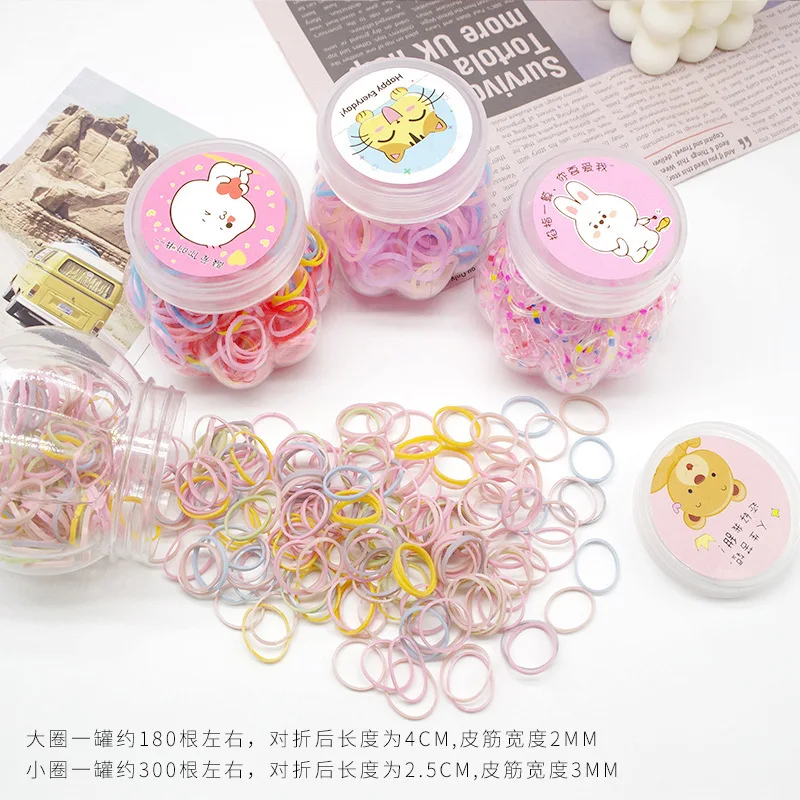 

Korean Style Girls' Candy-Colored Disposable Hair Ties – Gentle Non-Damaging Boxed Elastic Bands for Toddlers