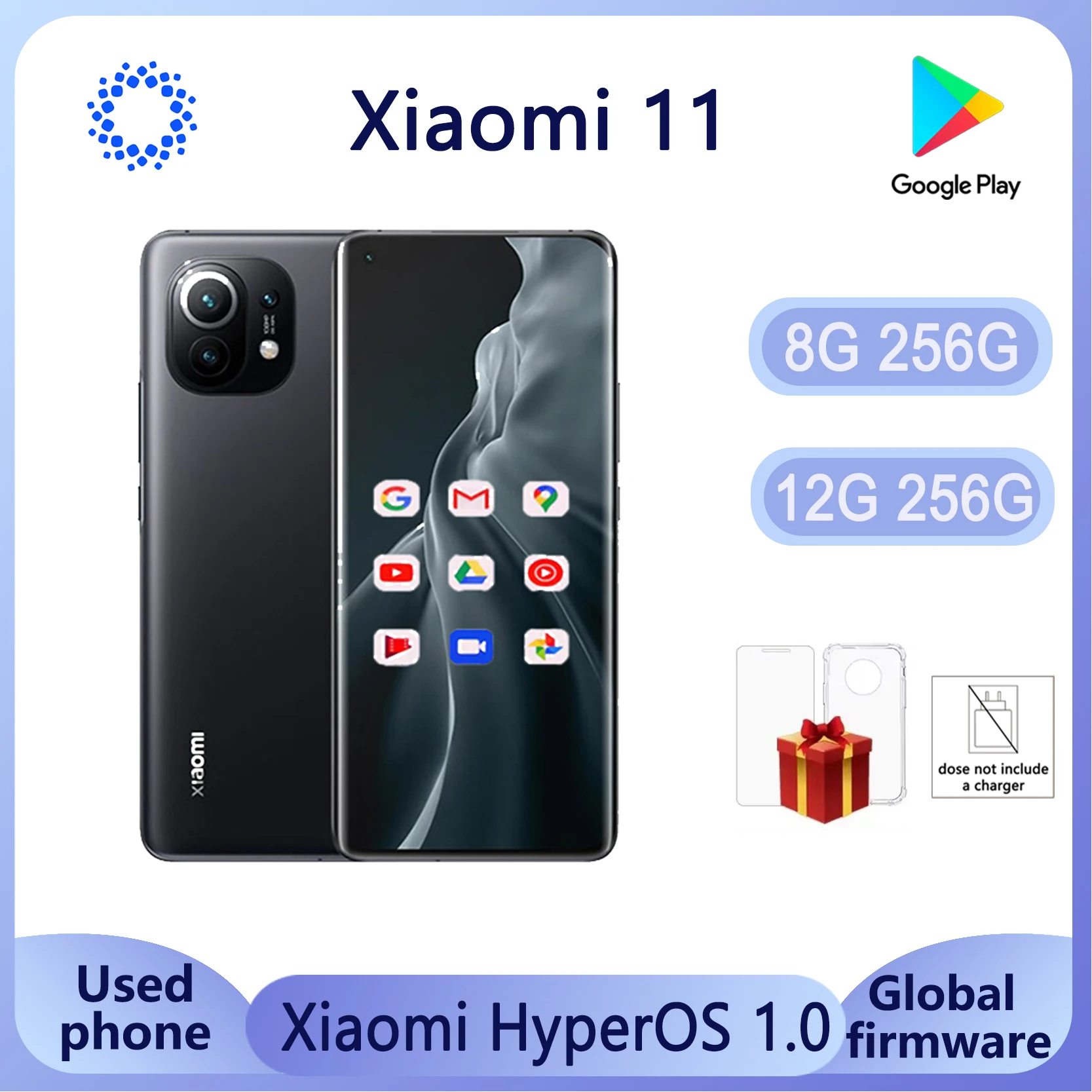 Xiaomi 11 5G Smartphone CPU Snapdragon 888 4500mAh Battery Capacity 108mp camera Celular HyperOS 1.0 used phone no charger