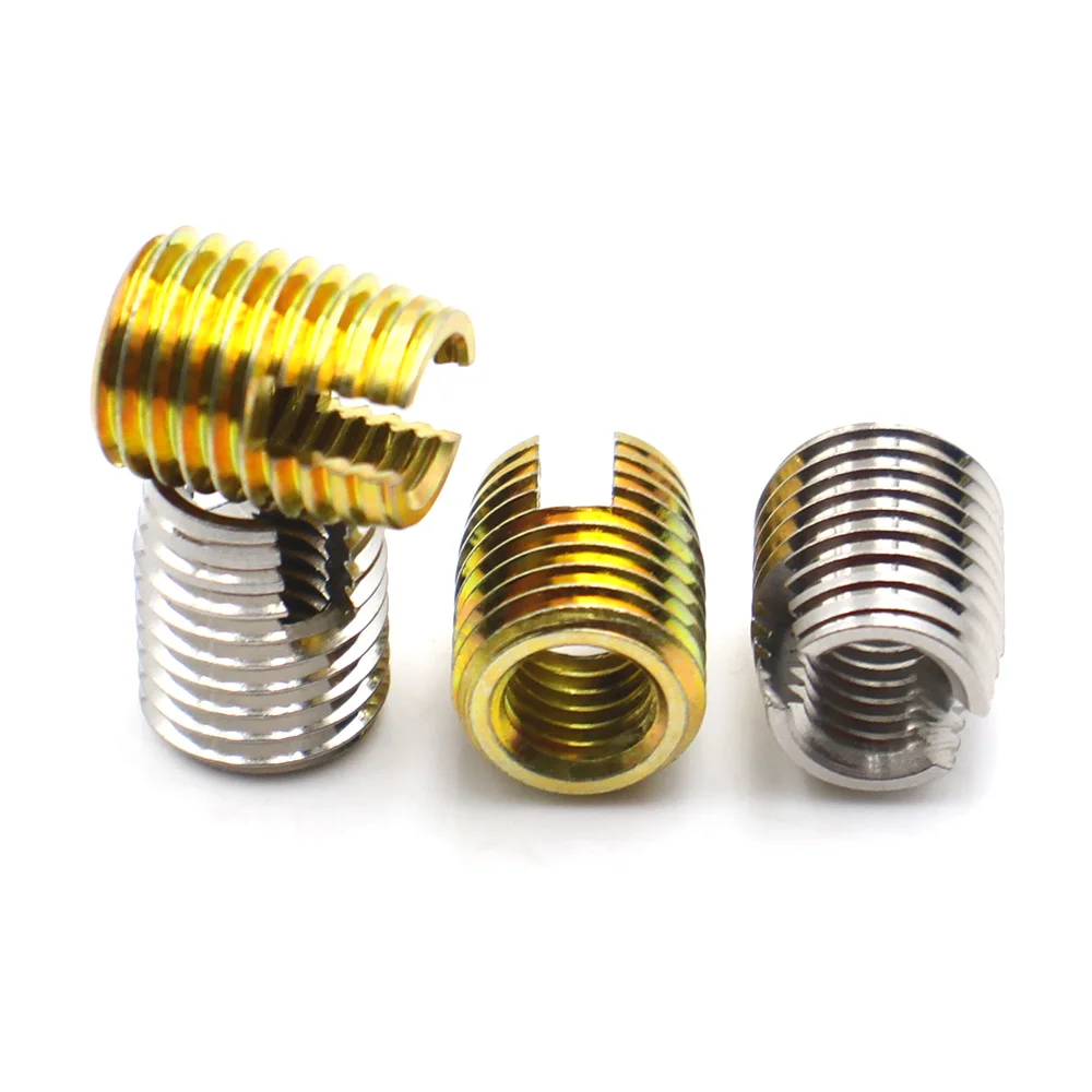 304 Stainless Steel Color Zinc Plated Carbon Steel 302 Slotted Self-Tapping Thread Inserts Nuts M2 M2.5 M3 M4 M5 M6 M8 M10-M20