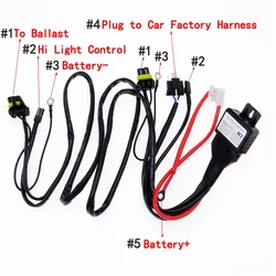 1 Pcs Xenon Lamp HID H4 H13 9007 Wire Harenss Socket Connector Telescopic Lamp Control Line Group Change Light Beam 5500