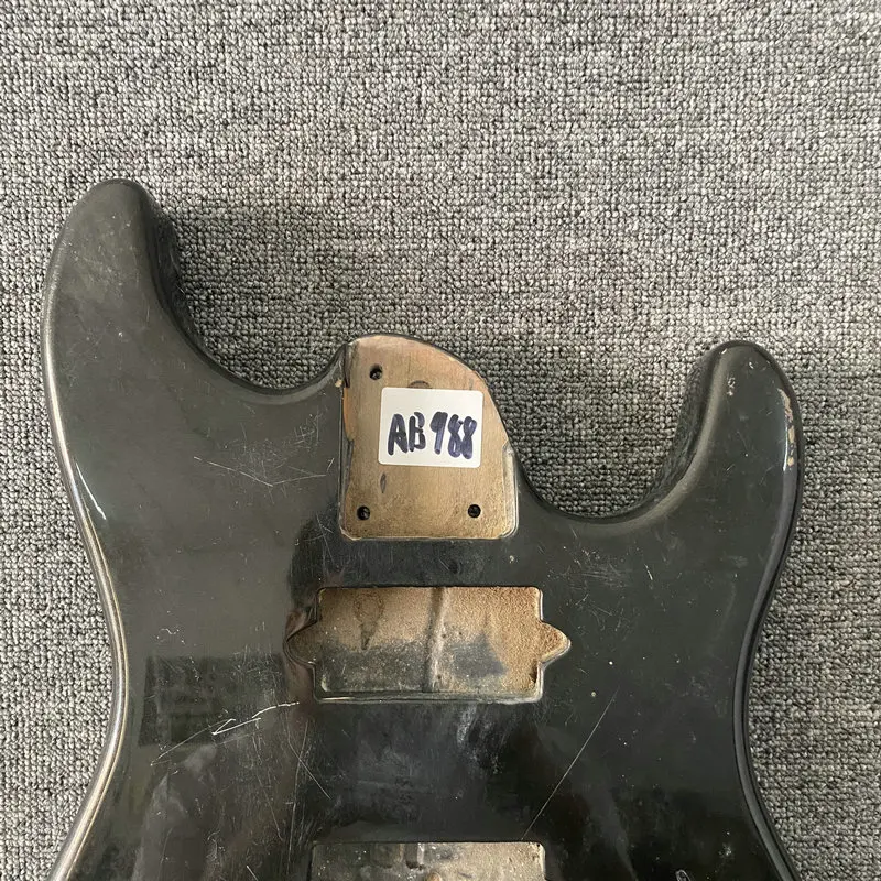 AB988 Black Color Damaged Electric Guitar Body Unfinished DIY Guitar Parts 2 Humbucker Pickups with Custom Tremolo and Bridges