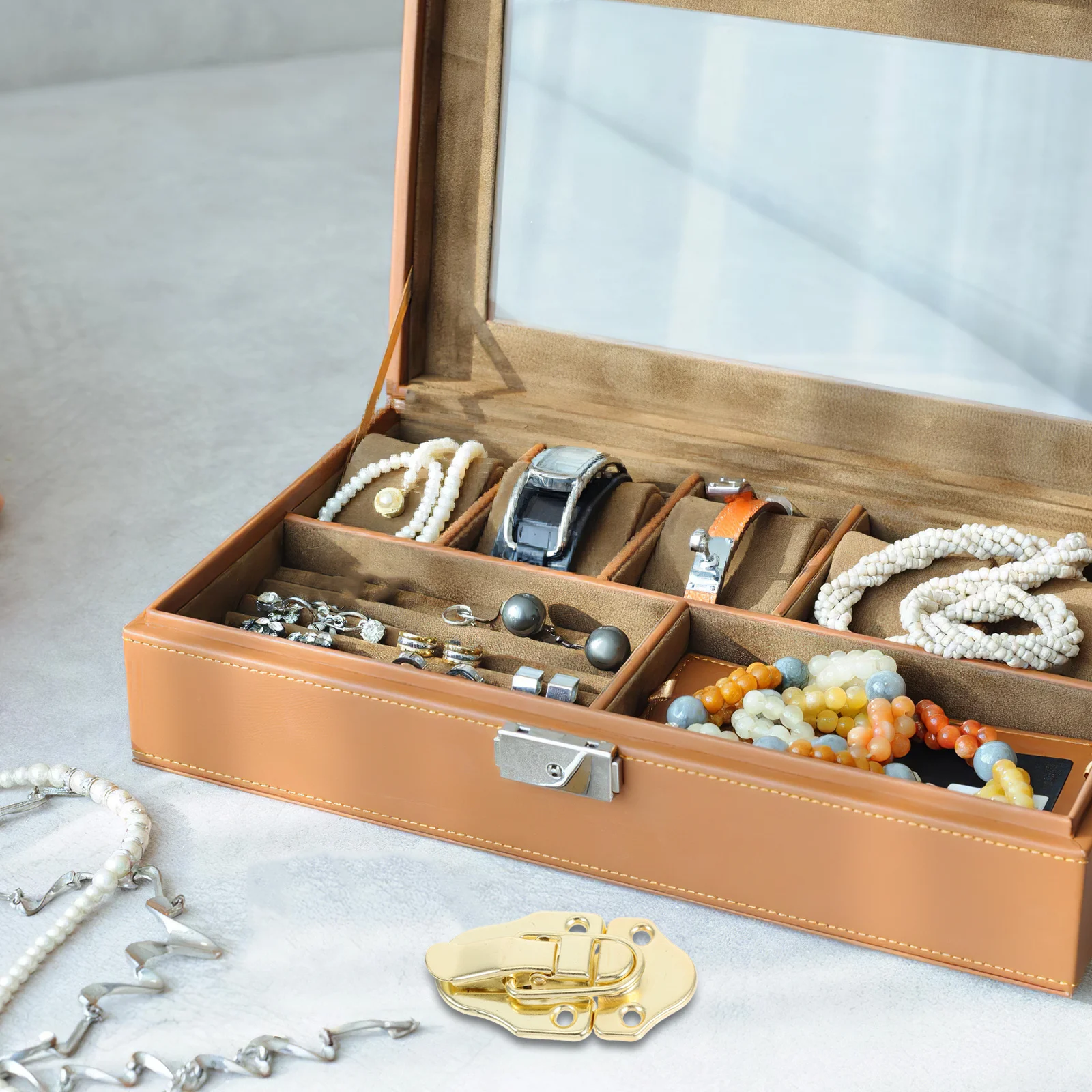 

6Pcs Retro Jewelry Box Hasps Iron Buckle Latches Decorative Locks for Small Wood Boxes Toolboxes Jewelry Box Latches Hardware