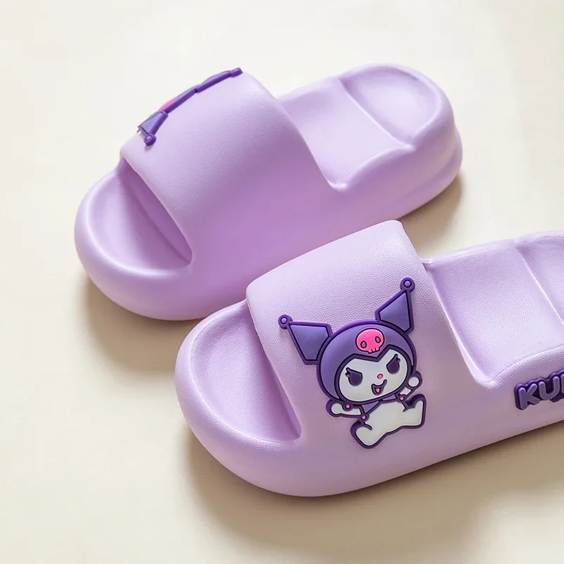 Sanrio Hello Kitty klapki na lato Kawaii Kuromi moja melodia Cinnamoroll Anime Outdoor łazienka plaża antypoślizgowe sandały dla dziewczynek