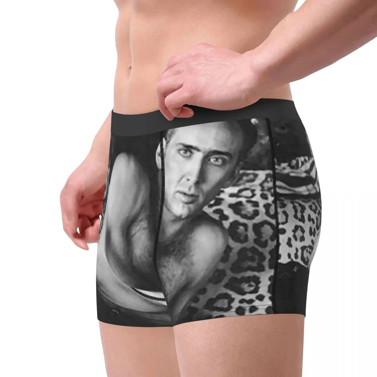 Sexy Nicolas Cage Boxer Shorts For Homme 3D Printed Male Underwear Panties Briefs Stretch Underpants