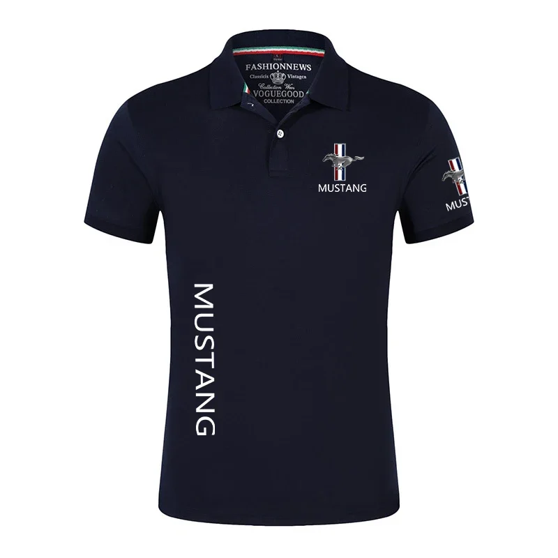 2024 Unisex Mustang letnie Polo męskie casualowe krótkie rękawy Tshirt jednolity kolor męski klasyczny Top koszulka wyjściowa