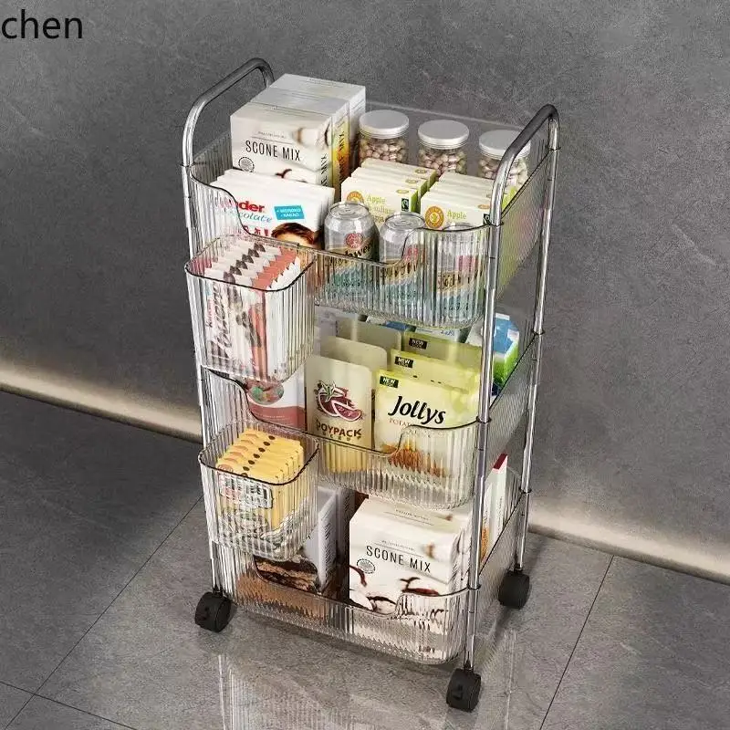 YFY acrylic storage cart - multi-tier mobile organizer for kitchen, bedroom, bathroom, books, snacks, and more 3
