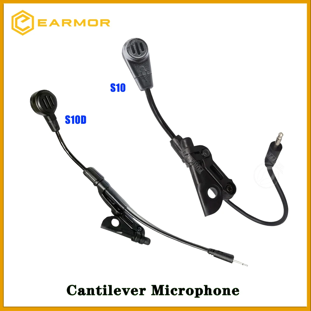 EARMOR Detachable Boom Cantilever Headset Microphone,for Hunting Airsoft Game Exercise Tactical Electronic Communication Headpho