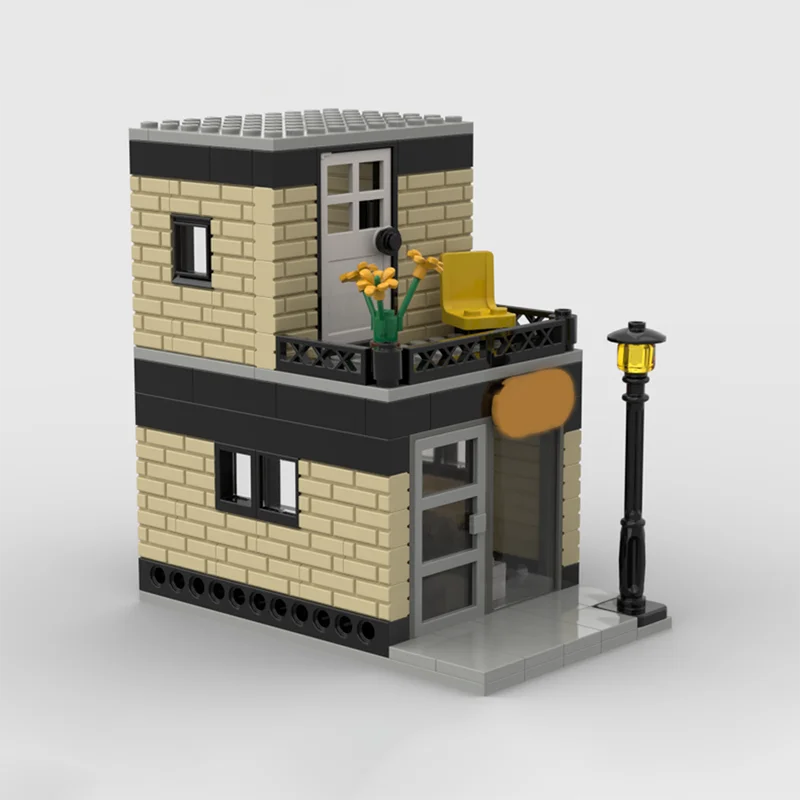 153개 MOC 모듈형 거리 풍경 카페 모델 블록 건축 장난감 창의적인 크리스마스 선물 브릭 어린이 교육용