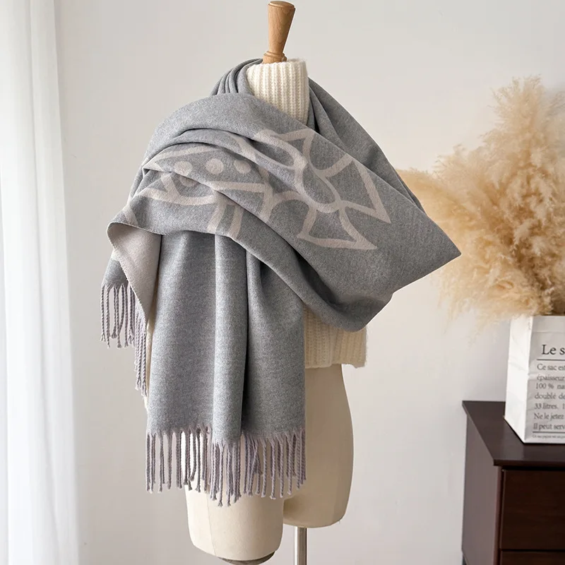 2026 Autumn Winter Scarf for Women Long Warm Faux Cashmere Scarves Hijab Lady Versatile Blanket Use Neck Protection New Style