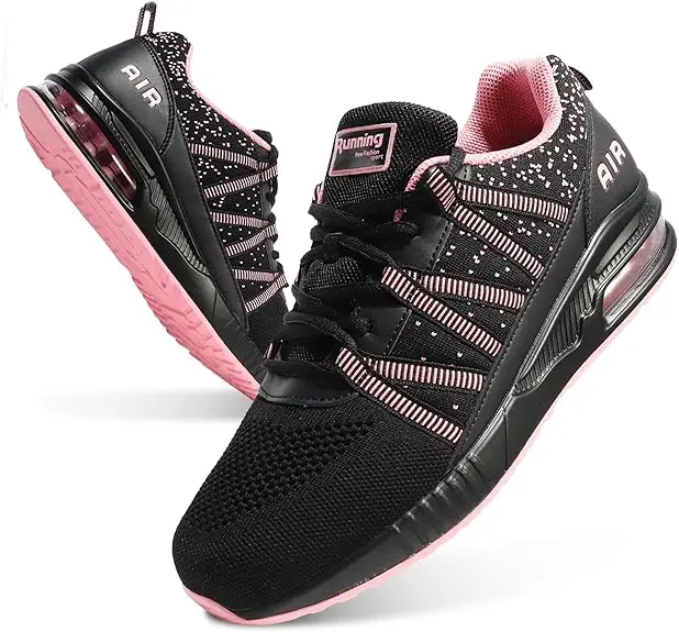 

Soulsfeng Men Air Cushion Running Shoes Lightweight Breathable Workout Womens Tennis Walking Sneakers Pink 3027