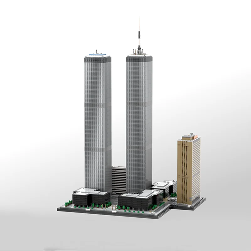 7124PCS MOC World Trade Center 1:800 Scale Model  Details Modular Architecture Model DIY Education Building Blocks Birthday Gift