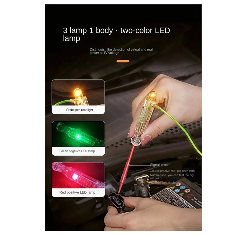 6V-24V Car Test Polarity Pen LED Light Supply Voltage Scanning Probe Car Diagnostic Tool