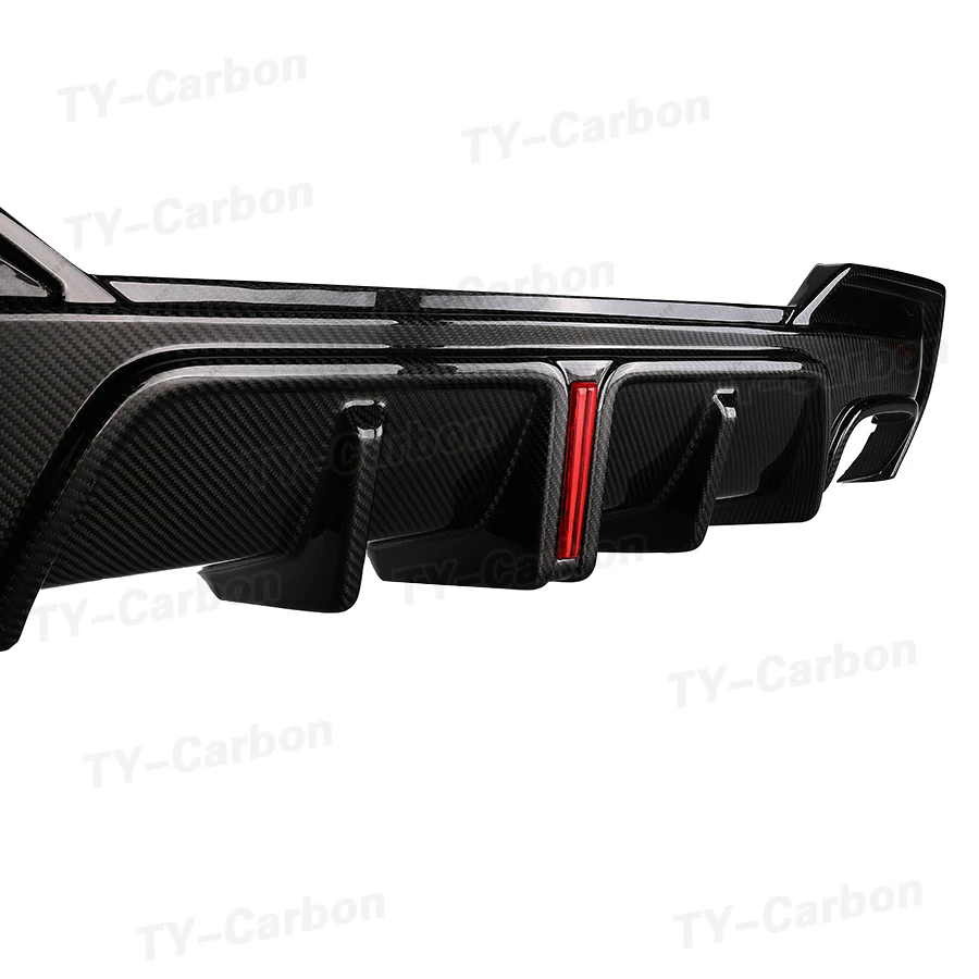 For BMW 4 Series G22 G23 Coupe 2021+Dry Carbon Fiber Rear Bumpers Lip Diffuser With LED Light Car Accessories TY Style