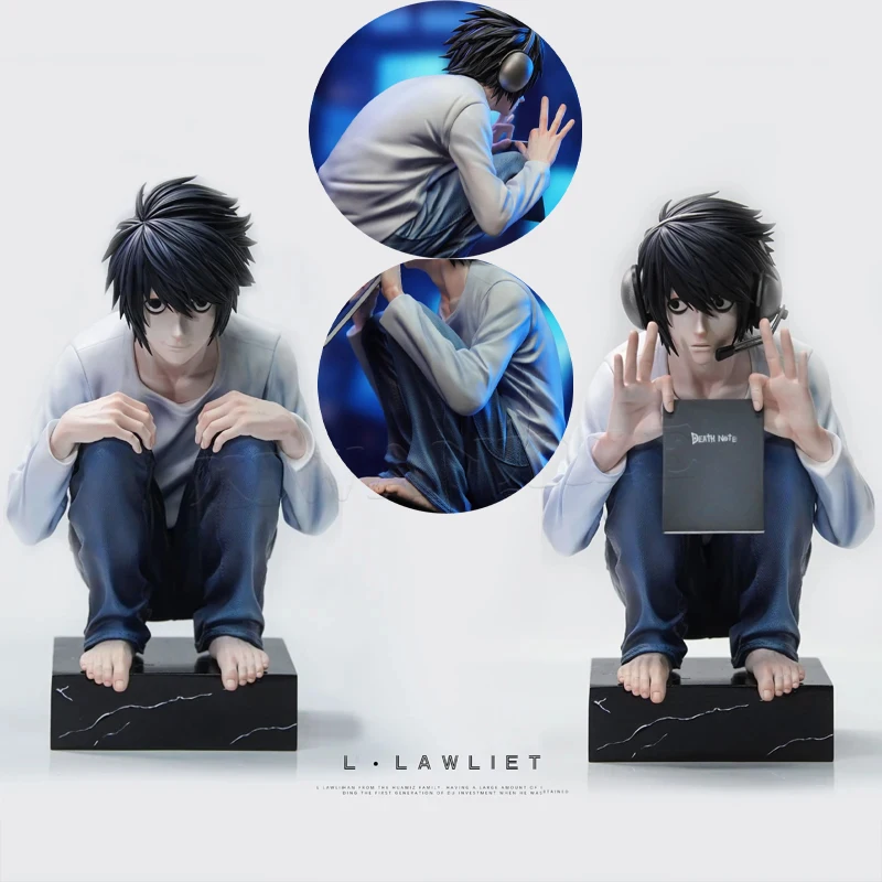 15cm Death Note L Lawliet Anime Figure Coffee Watari & L Action