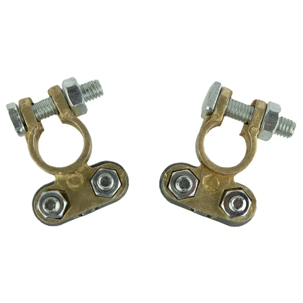 2Pcs 12V Battery Terminals Connectors Brass/Aluminium Campervan Car Caravan Clamps Fittings Quick Release Battery Terminal