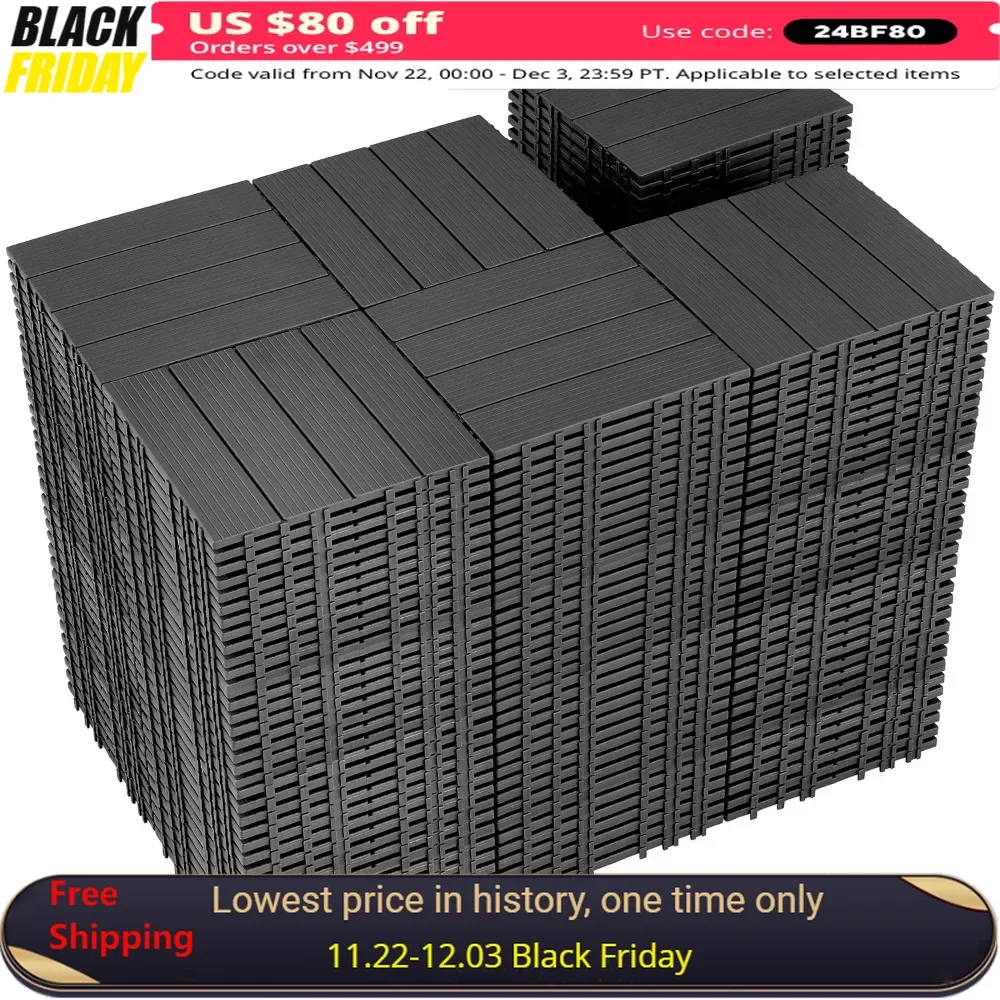 216 PCS Plastic Interlocking Deck Tiles - 12