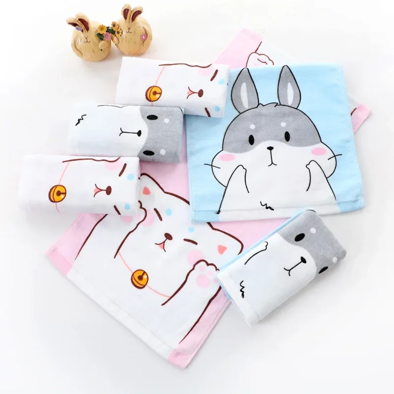 25x50cm Printed Children's Towel 100% Cotton Children's Clean Face Towel Absorbent and Not Easy To Lose Hair Children's Towel