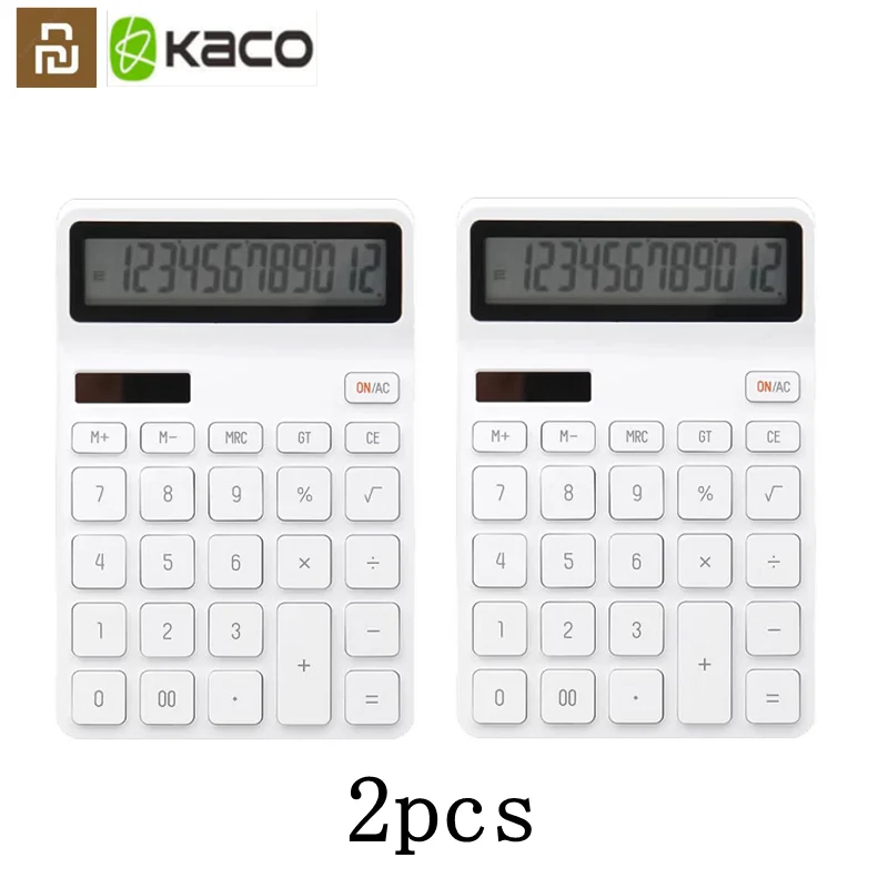 Youpin KACO LEMO Desktop Calculator Photoelectric Dual Dive 12 Number Display Automatic Shutdown For Office Finance Business