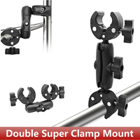 Double Super Clamp Mount Handlebar Holder 360° Rotation Nylon for GoPro Hero 13 12 11 10 9 8 insta360 X5 X4 X3 X2 Action Camera