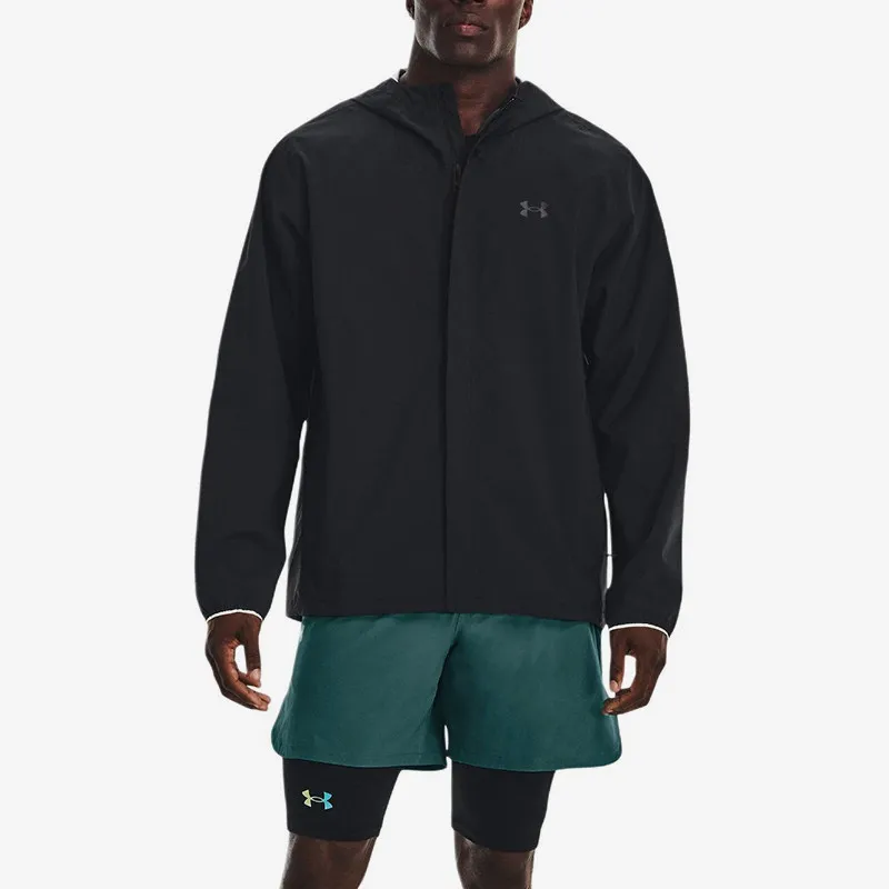 Under Armour 1376066 003 Men Woven Hooded Jacket Loose Stretch Windproof Outdoor Sports Coat 2026 New Style