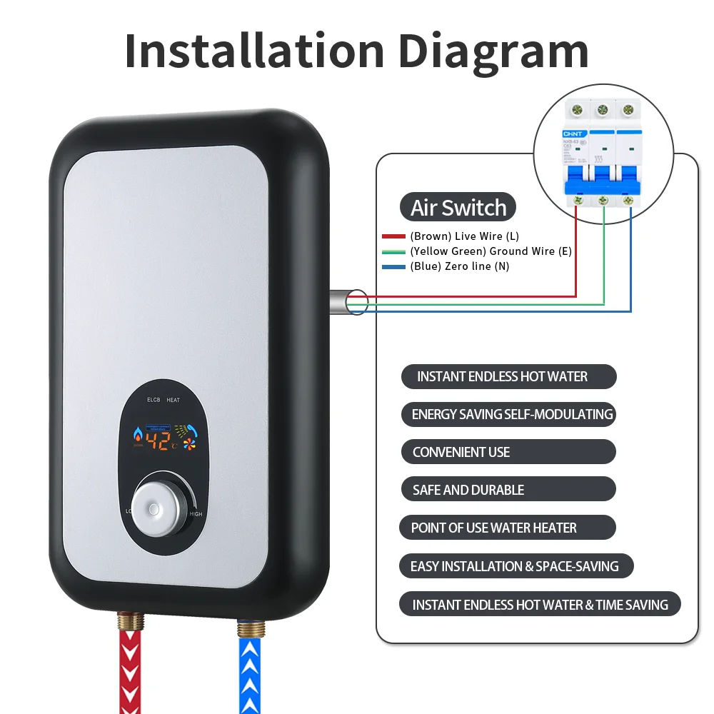 Scaldabagno elettrico istantan - Home Bathroom Geyser recensione e prezzo