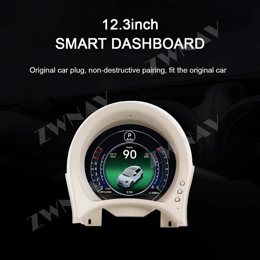 Digital Instrument Cluster 7 Inch Upgrade Dashboard For Fiat 500 2007-2024 LCD Instrument Panel Speedometer,Dashboard Plug-play