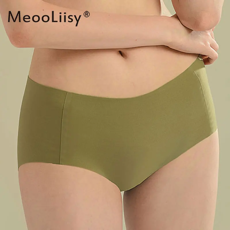 MeooLiisy 2PCS/Set No Show Seamless Panties for Women Hip Lift Breathable Ladies Girls Briefs Underwear Mid Waist Pants