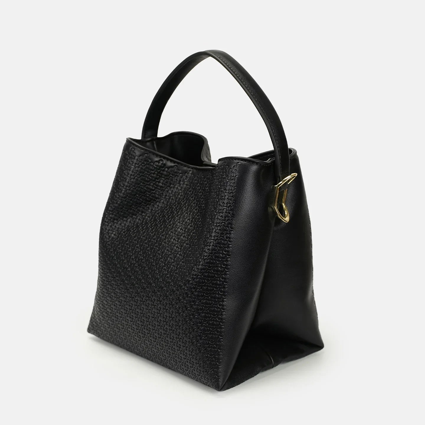 CH Women Embossed Leather Bucket Bag Large Capacity Handbag Detachable Shoulder Strap Luxury Designer