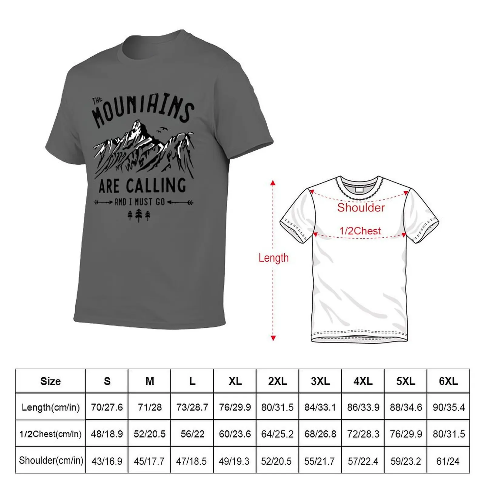 The Mountains are Calling T-Shirt sports fans Luxury man quick-drying clothes mens t shirt graphic