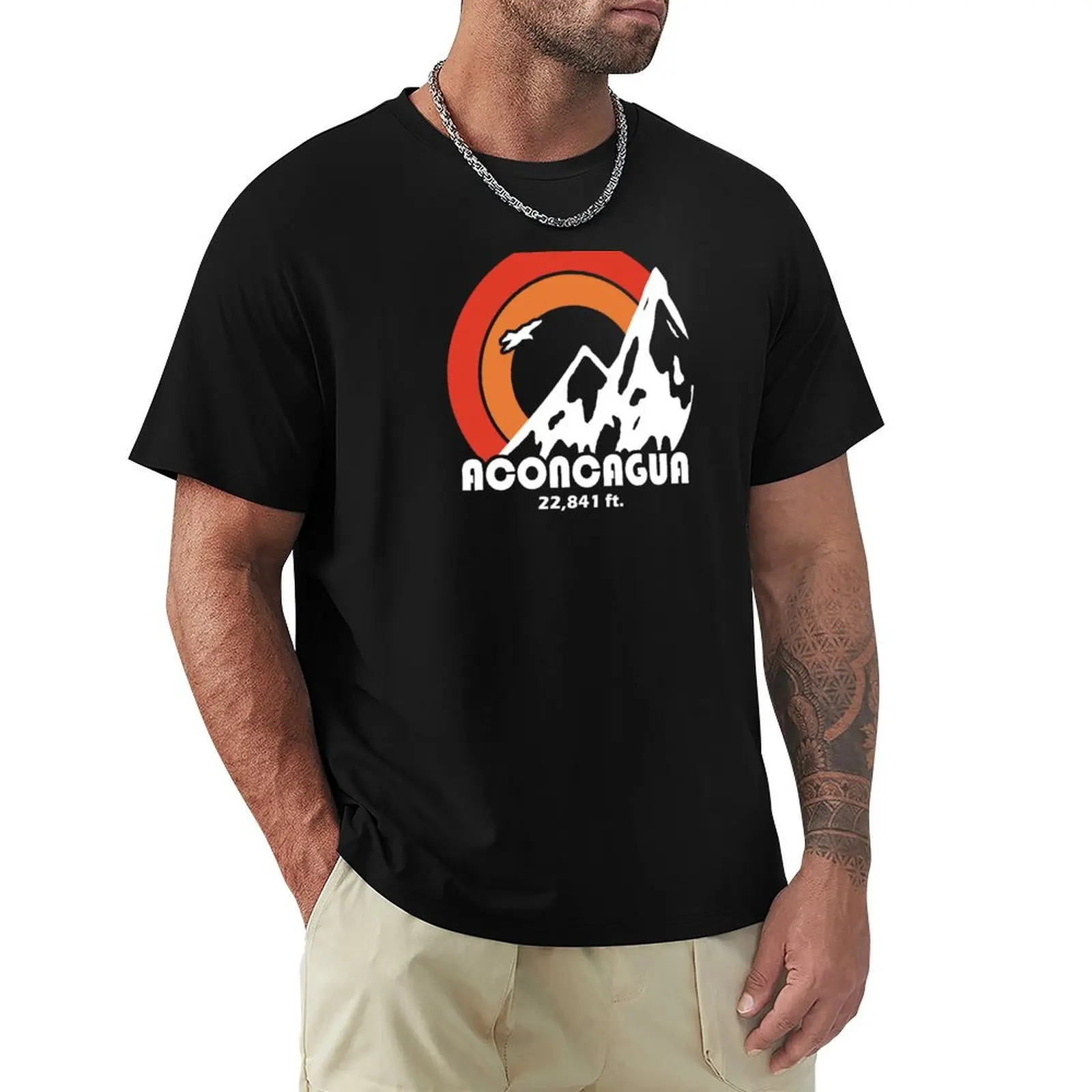 Camiseta Aconcagua Sun Eagle, camiseta con estampado de letras a la moda