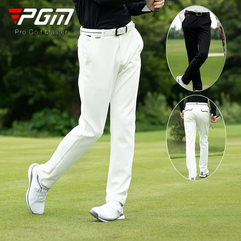 

PGM Spring Men High Elastic Golf Pants Male Mid-waist Straight Trousers Men Zipper Pockets Training Pants Outdoor Golf Sweatpant