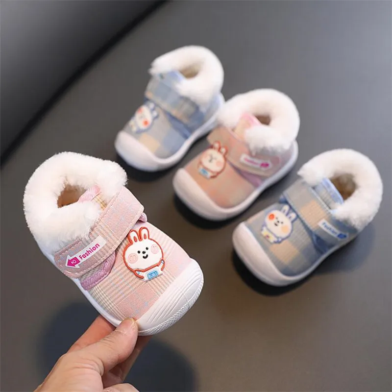 Baby Kids Boots boys / girls Cartoon Anti-slip Anti kicking functional shoe Soft Sole Squeaky Sneakers 2023 Winter Infant Boots