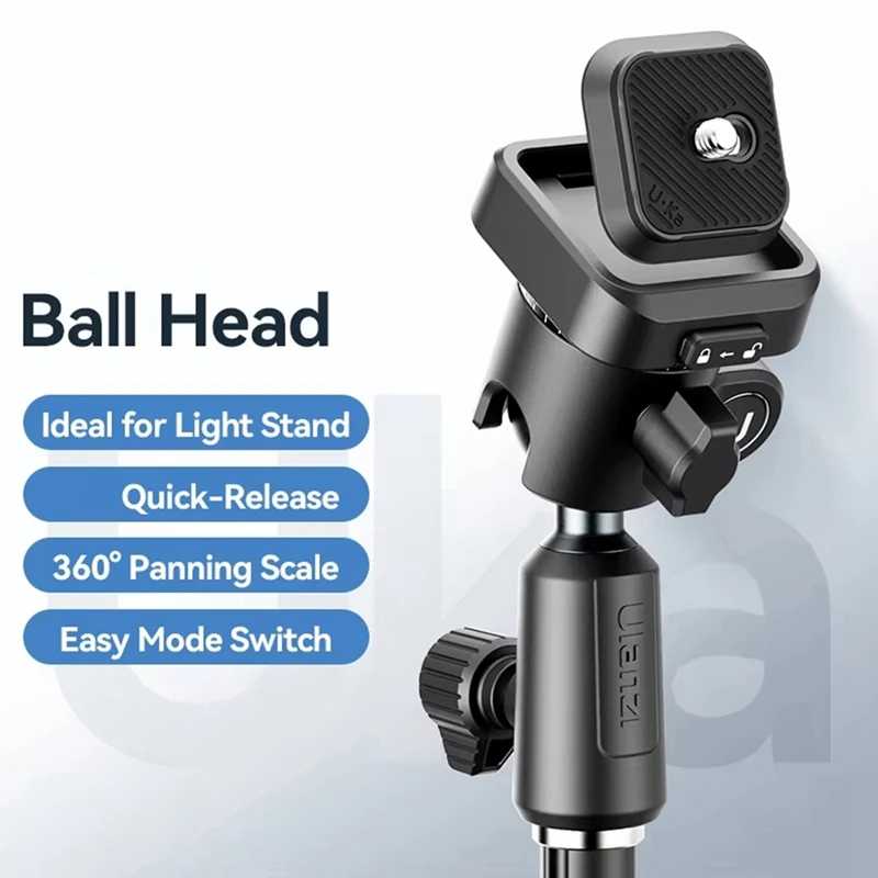 -MEOF Ulanzi TH02 Testa a sfera Uka con 360 °   Panoramica, sgancio rapido, commutazione orizzontale a verticale per fotocamere DSLR