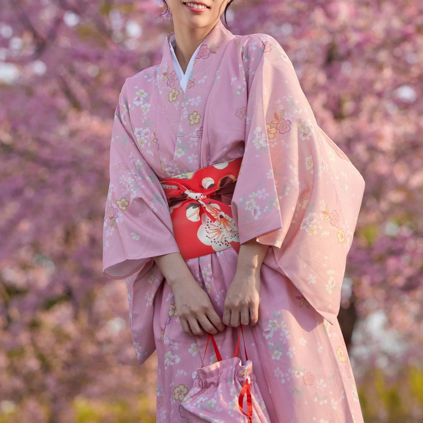 حزام خصر ياباني واسع بنمط الأزهار حزام كيمونو قابل للتعديل حزام خصر نسائي للفساتين والمناسبات الخاصة
