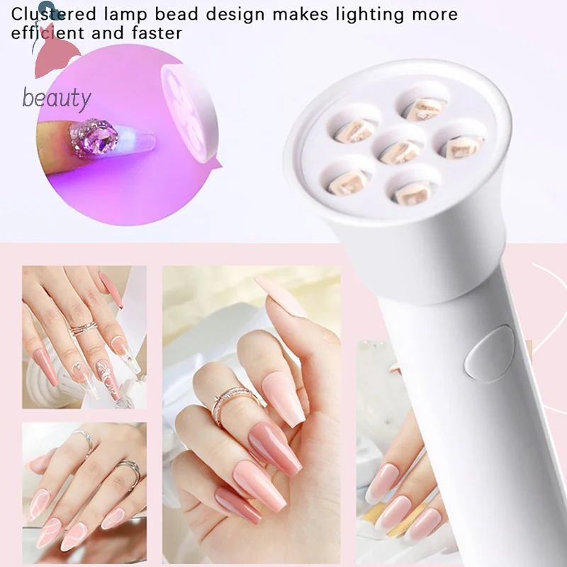 Portable Handheld UV LED Flashlight Nail Lamp 6 LED Beads Quick Dry USB Nail Dryer 18W Machine Nail Gel Dry Nail Art Tool