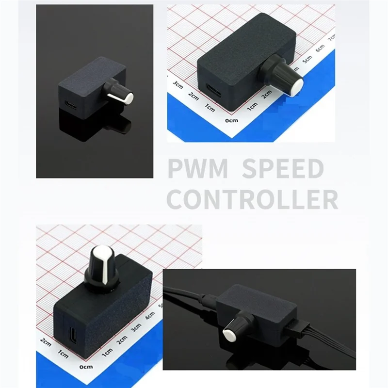 PWM Speed Controller 4Pin PWM Fan Governor USB TYPE-C Power Supply DIY Watercooling Cooler Easy Install