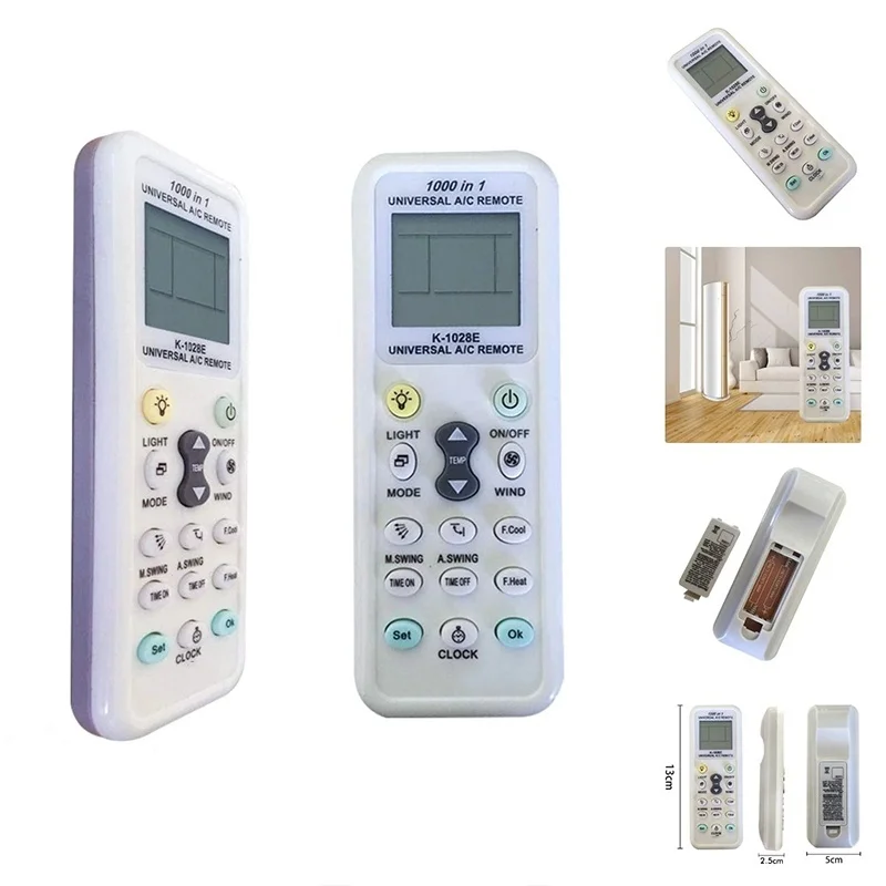 Universal K-1028E LCD Air Conditioner Remote Control For Gree Midea Toshiba Haier Daikin Hitachi Sharp Panasonic Hisense Hicon