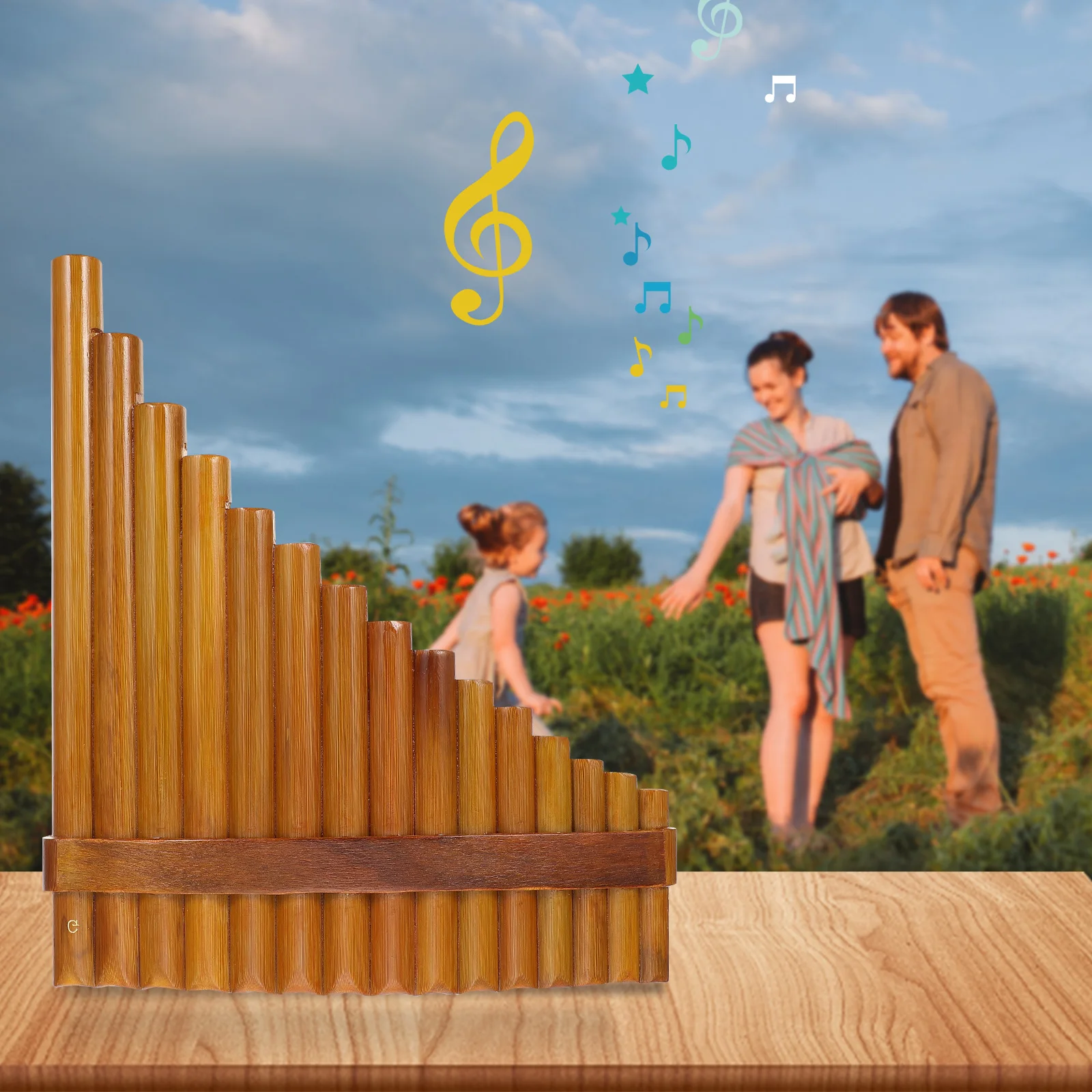 

1 set 1 Set Bamboo Pan Flute 15-Pan Wooden Flute For Beginners Professional Portable Musical Instrument Educational Gift School