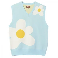 2023 New Flower The Creator Men Sweater Vests Knit Casual Sweaters Vest Sleeveless High Drake V-Neck Daily