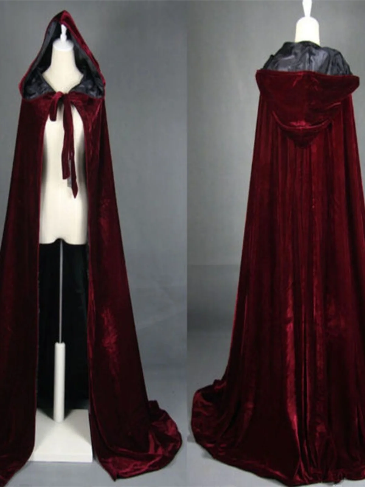 

Autumn Winter Velvet Thiened Double-sided Faionable Warm Hooded Long Coat Men's Stage Costume Tie-ne Long Wrap Coat