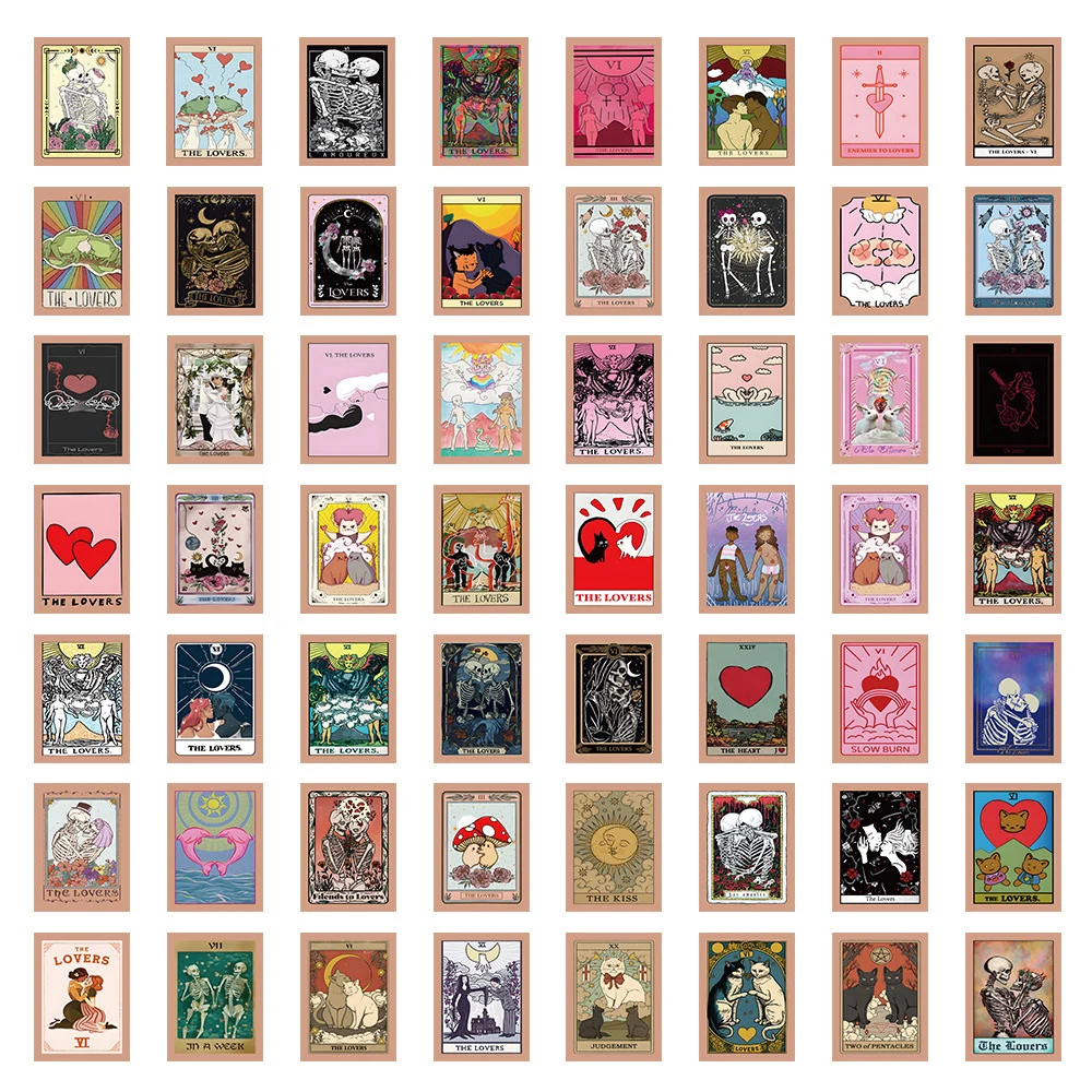 10/30/60pcs Art The Loves Skull Cards Stickers Waterproof Skateboard Laptop Scrapbooking Luggage Graffiti Sticker Decals Toys