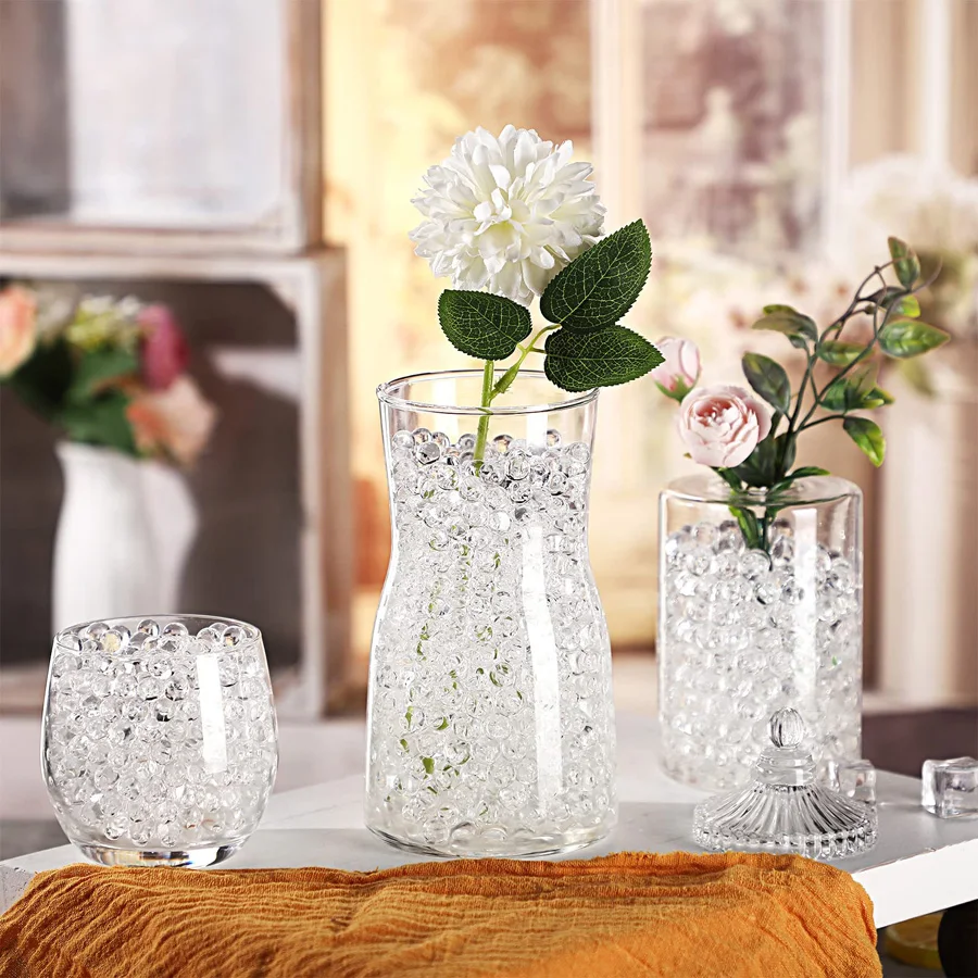 Perles magiques IkTransparent pour vase à fleurs, gel de culture dans l'eau, décoration de mariage et de maison, cristal clair, boue de sol, 2,000 pièces