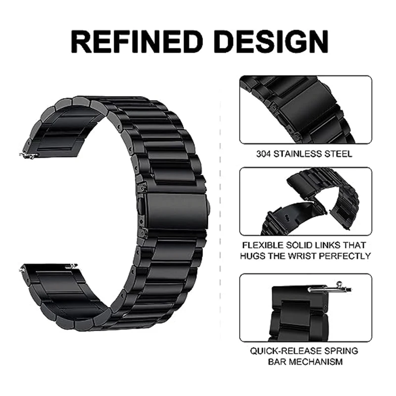 سوار ساعة سامسونج غالاكسي من الفولاذ المقاوم للصدأ ، 22 ، 20 ، 7 ، 6 ، 5 ، 4 ، 6 كلاسيك ، S3 ، Active 2 ، ساعة هاوي 4 ، 3 ، GT4 ، GT3 2