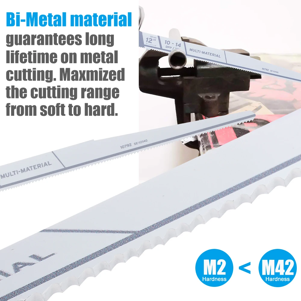 XUCHUAN 10-14TPI Reciprocating Saw Blade BIM2-42 Jig Saw Blade Handsaw for Wood Metal Cutting Power Tool Accessories