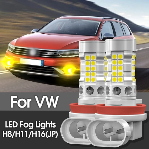 Imagen 1 del producto 2 uds luz antiniebla LED Blub H8 lámpara Canbus sin Error para VW Beetle CC Jetta Passat B7 B8 Polo 6R MK6 6 Scirocco mk3 Sharan 7N Tiguan