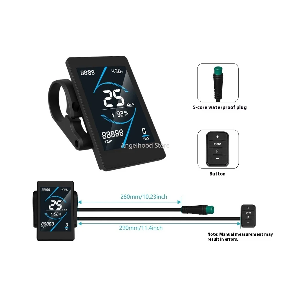 

JN T5S Color Screen Liquid Crystal Instrument 24V-72V Waterproof Connector WP Bicycle Lithium-battery Modification Accessories