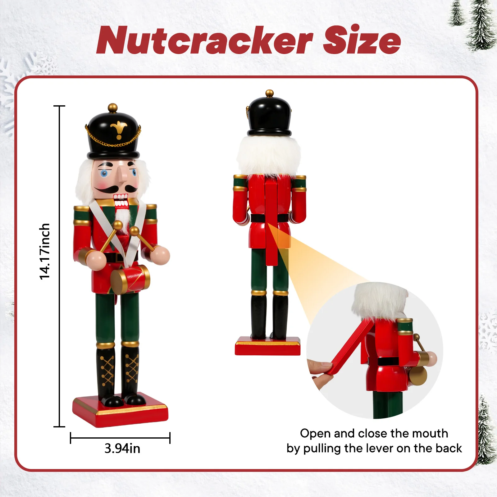 Houten notenkraker marionet kerst soldaat ornament & desktop decor